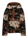 Jw Anderson Graphic Print Faux-fur Jacket In Brown