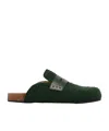 Jw Anderson Slip-on Mules With Fuzzy Texture And Buckle Detail In Black
