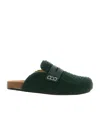 Jw Anderson Felt Loafer Mules In Green