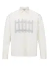 Jw Anderson Off-white Fence Printed Boxy Shirt In Neutrals