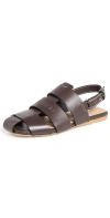 Jw Anderson Embossed Leather Slingback Sandals In Dark Brown