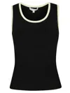 Jw Anderson J. W. Anderson Fitted Black Ribbed Vest With Contrasting Trim In Black