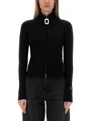 Jw Anderson J. W. Anderson Fitted Cardigan With Zipper In Black