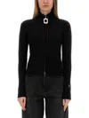 Jw Anderson J. W. Anderson Fitted Cardigan With Zipper In Black