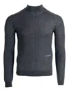 Jw Anderson J. W. Anderson Fitted High-neck Knitwear Sweater With Subtle Detailing In Gray