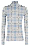 Jw Anderson J. W. Anderson Fitted Turtleneck With All-over Logo Print In Blue