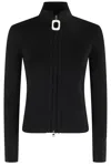 Jw Anderson Fitted Cardigan With Zipper In Black