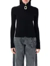 Jw Anderson Fitted Cardigan With Zipper In Black