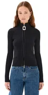 Jw Anderson J. W. Anderson Fitted Cardigan With Zipper In Black