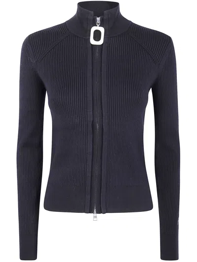 Jw Anderson Fitted Zip Up Cardigan In Blue