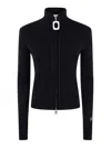 Jw Anderson Zip-up Fine-knit Cardigan In Negro