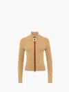 Jw Anderson Fitted Zip Up Cardigan In Neutrals