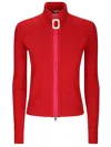 Jw Anderson Crimson Red Cotton Blend Turtleneck Sweater In Red