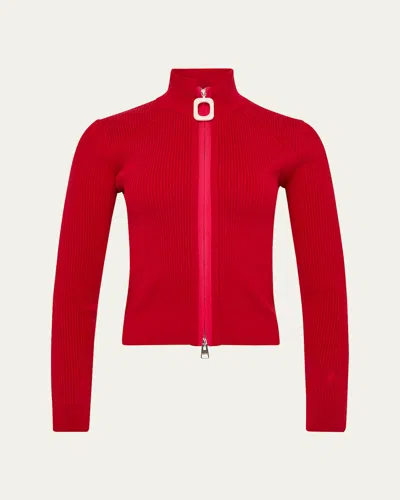 JW ANDERSON FITTED ZIP-UP CASHMERE CARDIGAN