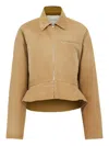 Jw Anderson Beige Curved Hem Workwear Jacket In Neutrals