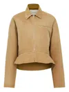 Jw Anderson Beige Curved Hem Workwear Jacket In Neutrals