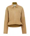 Jw Anderson Beige Curved Hem Workwear Jacket In Sand Beige