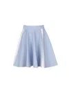Jw Anderson Striped Cotton-blend Mini Skirt In Light Blue, White