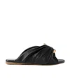 Jw Anderson Corner Chain-embellished Gathered Leather Slides In Black