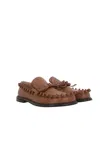 Jw Anderson Fringe Detail Bow Accent Loafers In Brown
