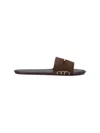 Jw Anderson Loafer Whipstitched Suede Slides In Brown