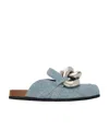 Jw Anderson Chain Loafer Suede Mules In Gray