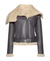Jw Anderson Fleece-collar Leather Jacket In Black