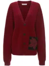 Jw Anderson Cardigan With Patch Pocket In Red