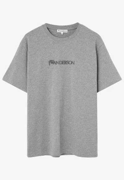 JW ANDERSON FLOCKED LOGO T-SHIRT