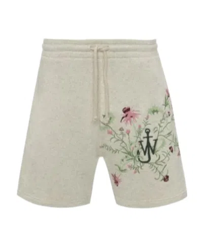 Jw Anderson X Pol Anglada Embroidered Shorts In Beige