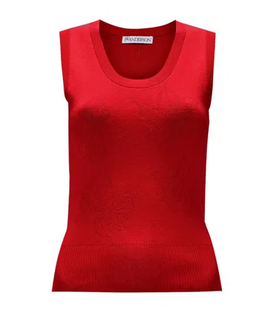 Jw Anderson Fein Gestricktes Tanktop In Rot