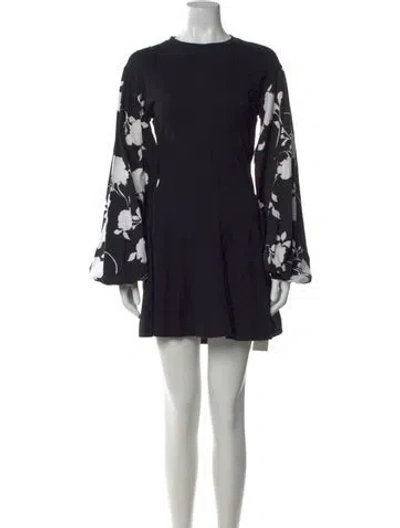 Pre-owned Jw Anderson Floral Print Mini Dress In Black