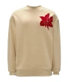 Jw Anderson Sweatshirt With Flocked Flower In Nude