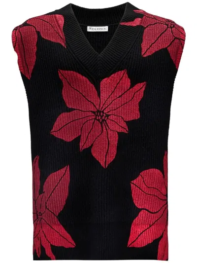 Jw Anderson J.w. Anderson Printed V-neck Vest In Multi