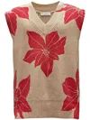 Jw Anderson Floral-print Sleeveless Jumper In Neutrals