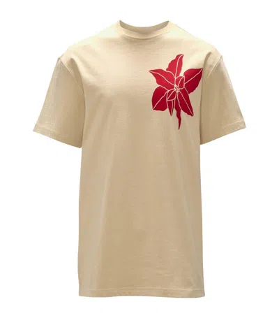 Jw Anderson Floral Print T-shirt In Neutrals