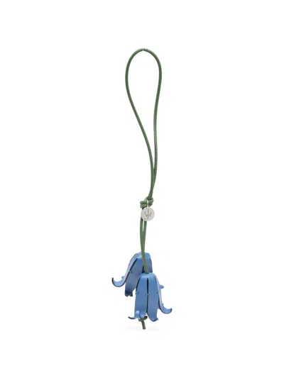 Jw Anderson Floral-pendant Keyring In Metallic