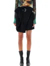 Jw Anderson Asymmetric Draped Wool Mid-rise Mini Skirt In Black