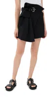 Jw Anderson Asymmetric Draped Wool Mid-rise Mini Skirt In Black