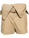 Jw Anderson Fold Over Trench Shorts In Brown