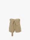 Jw Anderson Fold Over Trench Shorts In Neutrals