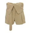 Jw Anderson Fold Over Trench Shorts In Neutrals