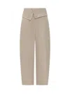 Jw Anderson Fold-over Trousers In Beige