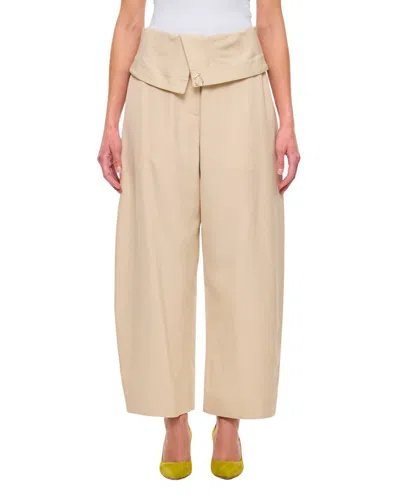 Jw Anderson J.w. Anderson Fold Over Trousers In Neutrals