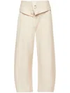 Jw Anderson Fold-over Trousers In Neutrals