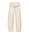 Jw Anderson Fold-over Trousers In Nude