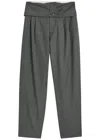 Jw Anderson J. W. Anderson Fold-over Design Grey Wool Trousers In Multi