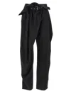 Jw Anderson Wool Gabardine Fold Over Belted Trousers