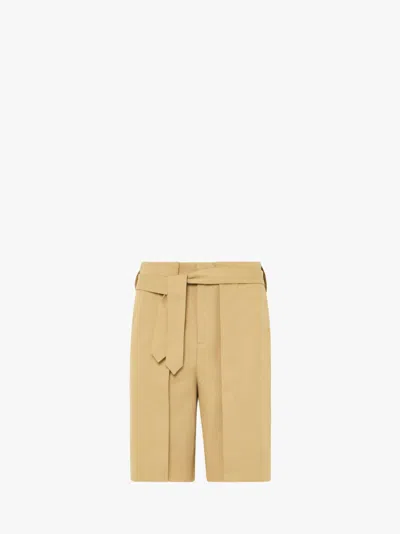 Jw Anderson Folded Front Pleat Shorts In Neutrals