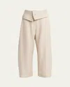 Jw Anderson Fold-over Trousers In Beige